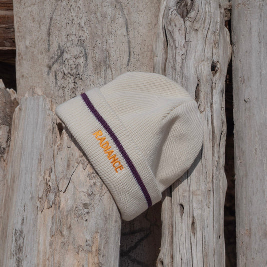 radiance beanie weiß lila orange